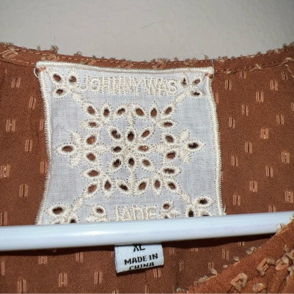 Johnny Was Orla Dress Orange Tiered Embroidered Ruffle Women’s Size XL - Picture 3 of 10